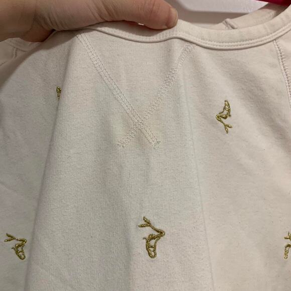 Lilly Pulitzer Cream Long Sleeve Pullover with mermaids embroidered size medium - Picture 3 of 6